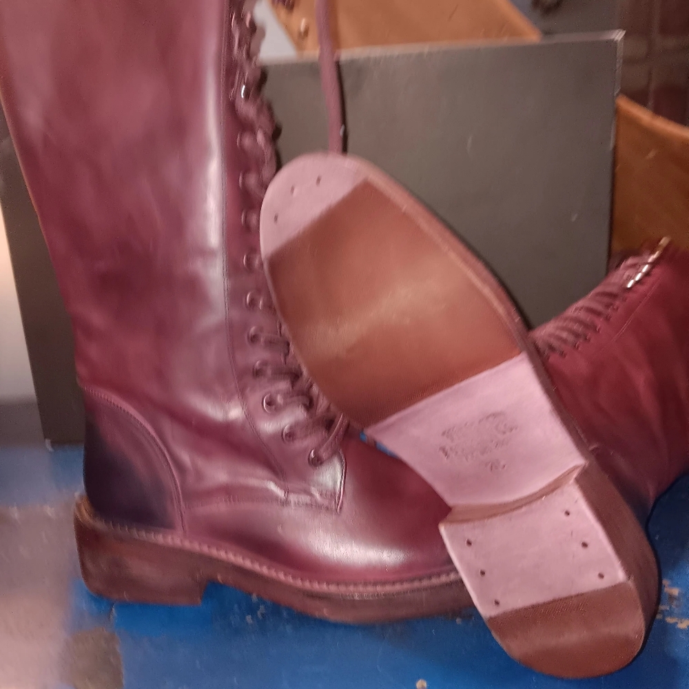 Vintage Foundry Boot Co. Women's Burgundy Leather Boots - Picture 5 of 5
